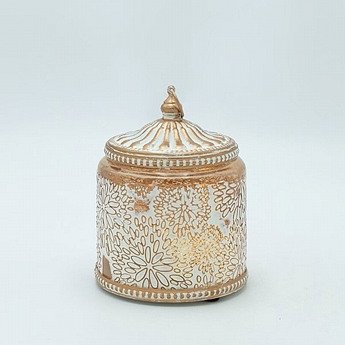 Φανάρι Led Μεταλλικό - Γυάλινο Λευκό - Χρυσό - Μέλι 10x10x13.5cm Φανάρι Led Μεταλλικό - Γυάλινο Λευκό - Χρυσό - Μέλι 10x10x13.5cm