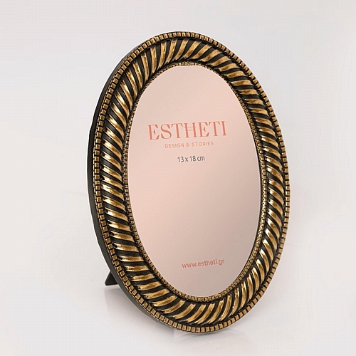 Κορνίζα (13x18) Πολυρεζιν Χρυσή - Μαύρη 17.1x1.1x21.7cm