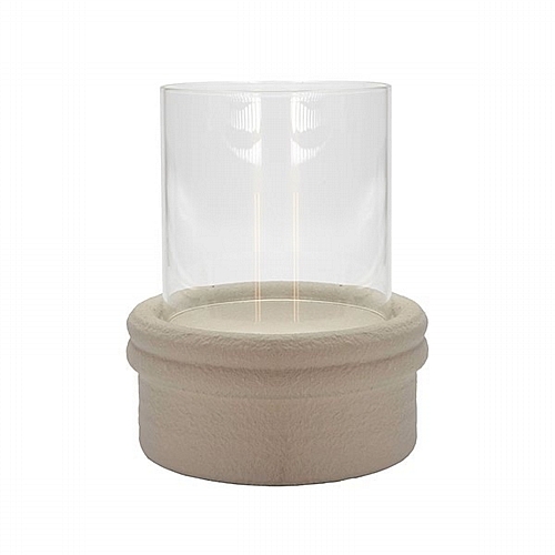 Κηροπήγιο Κεραμικό Μπεζ 16.5x16.5x18cm