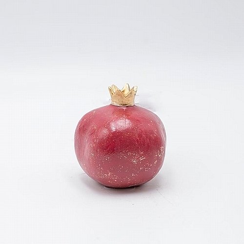 Διακοσμητικό Ρόδι Πολυρεζιν Μπορντό 8x8x8cm