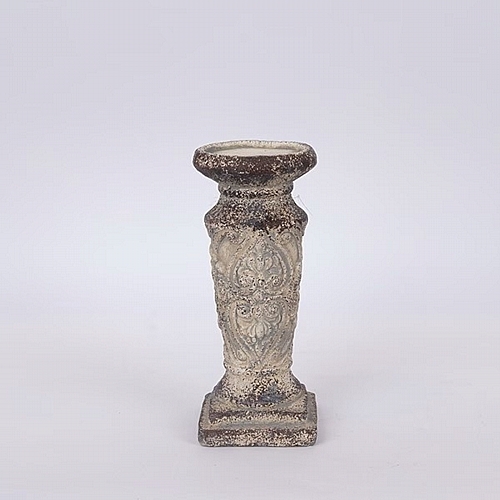 Κηροπήγιο Τσιμεντένιο Γκρι-Μπεζ 10x10x23.5cm