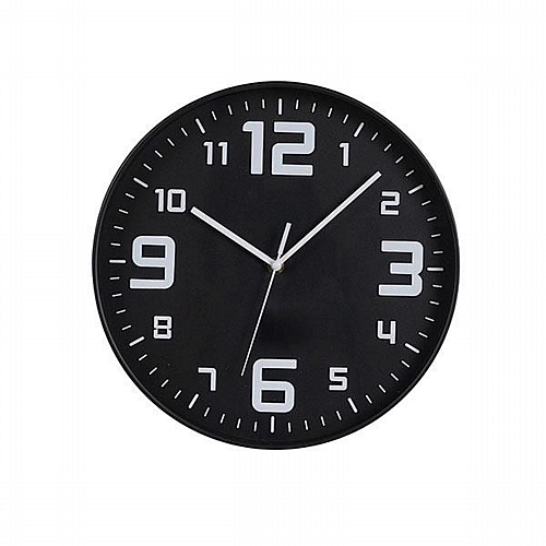 Ρολόι Τοίχου Πλαστικό Μαύρο-Λευκό 30x4.2x30cm