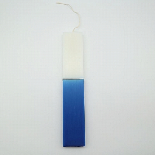 Λαμπάδα Δίχρωμη Λευκό – Μπλε 25cm