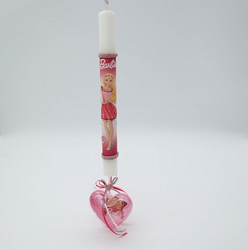 Λαμπάδα Κρεμαστή Καρδιά Βarbie 25cm