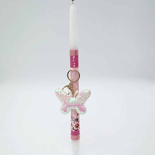 Λαμπάδα Πεταλούδα Στρας 36cm