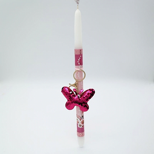 Λαμπάδα Πεταλούδα Στρας 36cm