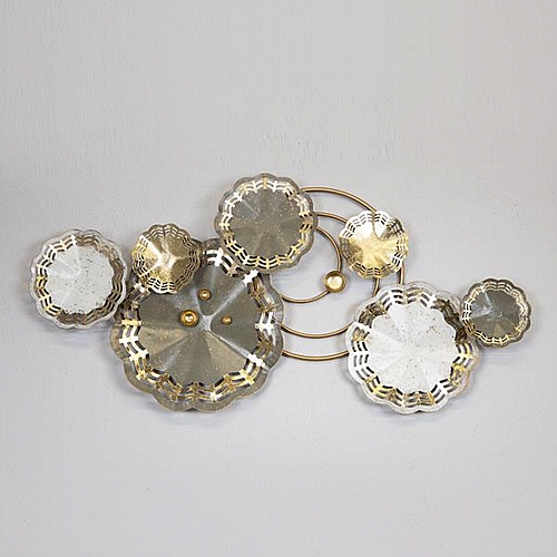 ΔΙΑΚΟΣΜΗΤΙΚΟ ΤΟΙΧΟΥ ΝΟΥΦΑΡΑ ΜΕΤΑΛΛΙΚΟ ΓΚΡΙ - ΧΡΥΣΟ - ΛΕΥΚΟ 117.5x7.5x58cm