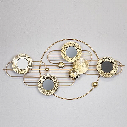 ΔΙΑΚΟΣΜΗΤΙΚΟ ΤΟΙΧΟΥ ΚΥΚΛΟΙ ΜΕΤΑΛΛΙΚΟ ΧΡΥΣΟ 117.5x7.5x58cm