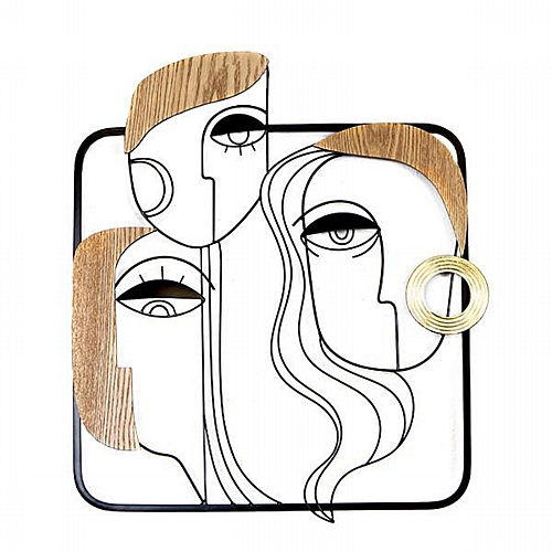 ΔΙΑΚΟΣΜΗΤΙΚΟ ΤΟΙΧΟΥ ΠΡΟΣΩΠΑ ΜΕΤΑΛΛΙΚΟ ΚΑΦΕ - ΜΑΥΡΟ 52x1.5x61cm