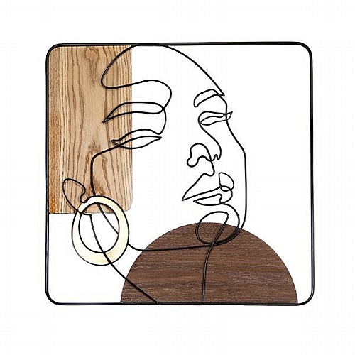 ΔΙΑΚΟΣΜΗΤΙΚΟ ΤΟΙΧΟΥ ΓΥΝΑΙΚΑ ΜΕΤΑΛΛΙΚΟ ΚΑΦΕ - ΜΑΥΡΟ 50x1.7x50cm