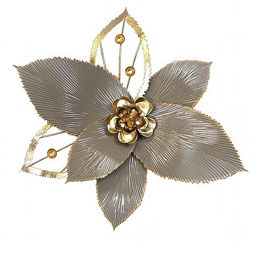 ΔΙΑΚΟΣΜΗΤΙΚΟ ΤΟΙΧΟΥ ΛΟΥΛΟΥΔΙ ΜΕΤΑΛΛΙΚΟ ΧΡΥΣΟ - ΓΚΡΙ 44.5x6x40.5cm