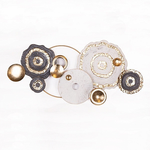 ΔΙΑΚΟΣΜΗΤΙΚΟ ΤΟΙΧΟΥ ΜΕΤΑΛΛΙΚΟ ΓΚΡΙ - ΧΡΥΣΟ - ΛΕΥΚΟ 127.5x6x63m