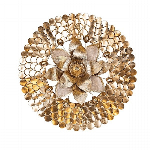 ΔΙΑΚΟΣΜΗΤΙΚΟ ΤΟΙΧΟΥ ΛΟΥΛΟΥΔΙ ΜΕΤΑΛΛΙΚΟ ΧΡΥΣΟ 76.5x8x77.5cm