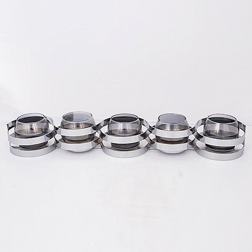 ΚΗΡΟΠΗΓΙΟ ΡΕΣΩ ME ΓΚΡΙ ΓΥΑΛΙ ΜΕΤΑΛΛΙΚΟ ΧΡΩΜΙΟ 5 ΘΕΣΕΙΣ 55x10x8cm