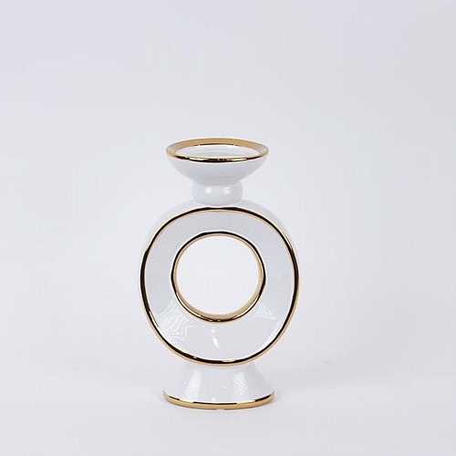 ΚΗΡΟΠΗΓΙΟ ΚΕΡΑΜΙΚΟ ΛΕΥΚΟ-ΧΡΥΣΟ 15.3x10x25.5cm