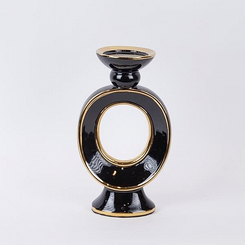 ΚΗΡΟΠΗΓΙΟ ΚΕΡΑΜΙΚΟ ΜΑΥΡΟ-ΧΡΥΣΟ 16.8x10.5x29.3cm