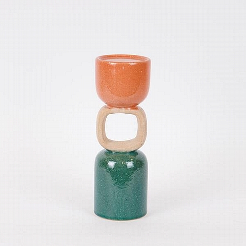 ΚΗΡΟΠΗΓΙΟ ΚΕΡΑΜΙΚΟ ΣΟΜΟΝ-ΜΠΕΖ-ΠΡΑΣΙΝΟ 9x9x26cm