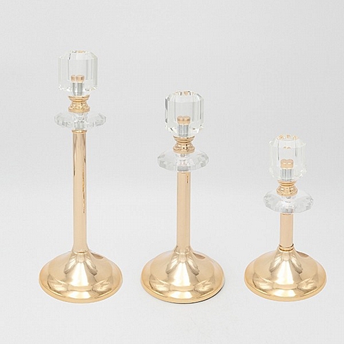 S/3 ΚΗΡΟΠΗΓΙΟ ΜΕΤΑΛΛΙΚΟ ΧΡΥΣΟ 10x29cm/ 10x24cm/ 10x19cm