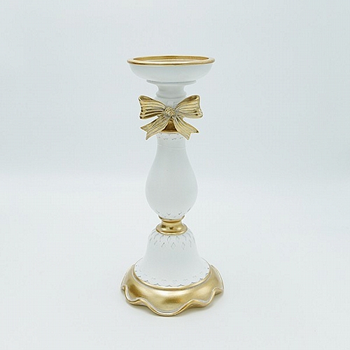 ΚΗΡΟΠΗΓΙΟ ΜΕ ΦΙΟΓΚΟ ΠΟΛΥΡΕΖΙΝ ΛΕΥΚΟ-ΧΡΥΣΟ 11.8x11.8x26.5cm