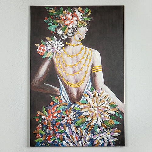 ΠΙΝΑΚΑΣ ΚΑΜΒΑΣ ΓΥΝΑΙΚΑ ΜΕ ΛΟΥΛΟΥΔΙΑ 80x3.5x120cm ΠΙΝΑΚΑΣ ΚΑΜΒΑΣ ΓΥΝΑΙΚΑ ΜΕ ΛΟΥΛΟΥΔΙΑ 80x3.5x120cm