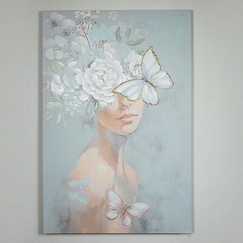 ΠΙΝΑΚΑΣ ΚΑΜΒΑΣ ΓΥΝΑΙΚΑ ΜΕ ΛΟΥΛΟΥΔΙΑ & ΠΕΤΑΛΟΥΔΕΣ 80x3x120cm ΠΙΝΑΚΑΣ ΚΑΜΒΑΣ ΓΥΝΑΙΚΑ ΜΕ ΛΟΥΛΟΥΔΙΑ & ΠΕΤΑΛΟΥΔΕΣ 80x3x120cm