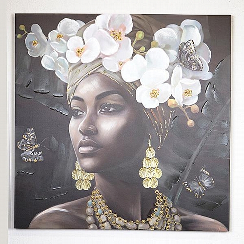 ΠΙΝΑΚΑΣ ΚΑΜΒΑΣ ΓΥΝΑΙΚΑ ΜΕ ΛΟΥΛΟΥΔΙΑ ΜΑΥΡΟΣ - ΛΕΥΚΟΣ - ΓΚΡΙ 100x3x100cm ΠΙΝΑΚΑΣ ΚΑΜΒΑΣ ΓΥΝΑΙΚΑ ΜΕ ΛΟΥΛΟΥΔΙΑ ΜΑΥΡΟΣ - ΛΕΥΚΟΣ - ΓΚΡΙ 100x3x100cm