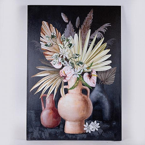 ΠΙΝΑΚΑΣ ΚΑΜΒΑΣ ΒΑΖΟ ΜΕ ΛΟΥΛΟΥΔΙΑ ΠΟΛΥΧΡΩΜΟΣ - ΜΑΥΡΟΣ 70x3x100cm ΠΙΝΑΚΑΣ ΚΑΜΒΑΣ ΒΑΖΟ ΜΕ ΛΟΥΛΟΥΔΙΑ ΠΟΛΥΧΡΩΜΟΣ - ΜΑΥΡΟΣ 70x3x100cm