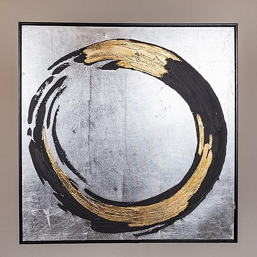 ΠΙΝΑΚΑΣ ΚΑΜΒΑΣ ΚΥΚΛΟΣ ΜΑΥΡΟΣ - ΧΡΥΣΟΣ - ΑΣΗΜΙ 80x3.5x80cm ΠΙΝΑΚΑΣ ΚΑΜΒΑΣ ΚΥΚΛΟΣ ΜΑΥΡΟΣ - ΧΡΥΣΟΣ - ΑΣΗΜΙ 80x3.5x80cm