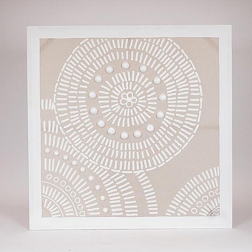 ΠΙΝΑΚΑΣ ΚΑΜΒΑΣ ΚΥΚΛΟΙ ΜΠΕΖ - ΛΕΥΚΟΣ 80x3x80cm ΠΙΝΑΚΑΣ ΚΑΜΒΑΣ ΚΥΚΛΟΙ ΜΠΕΖ - ΛΕΥΚΟΣ 80x3x80cm