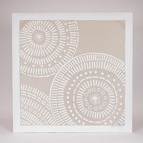 ΠΙΝΑΚΑΣ ΚΑΜΒΑΣ ΚΥΚΛΟΙ ΜΠΕΖ - ΛΕΥΚΟΣ 80x3x80cm ΠΙΝΑΚΑΣ ΚΑΜΒΑΣ ΚΥΚΛΟΙ ΜΠΕΖ - ΛΕΥΚΟΣ 80x3x80cm