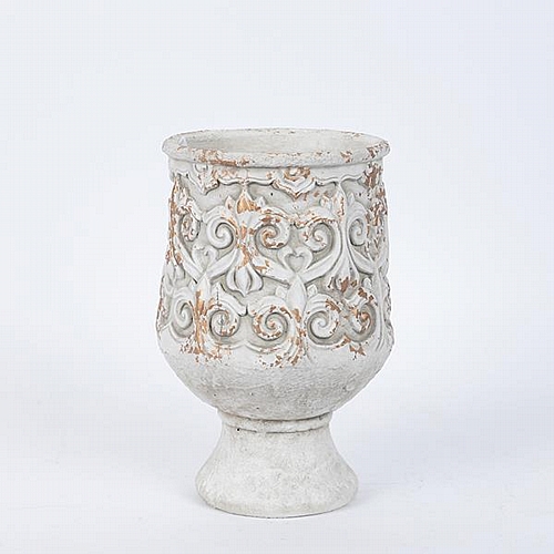 ΒΑΖΟ ΤΣΙΜΕΝΤΕΝΙΟ ΛΕΥΚΟ 16.5x16.5x25cm