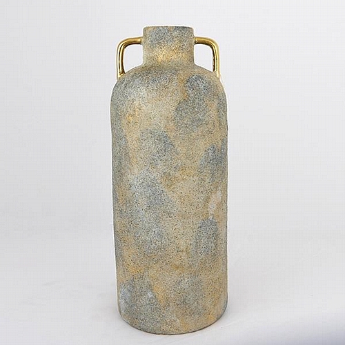 ΒΑΖΟ ΚΕΡΑΜΙΚΟ ΓΚΡΙ - ΧΡΥΣΟ 16x16x40.5cm