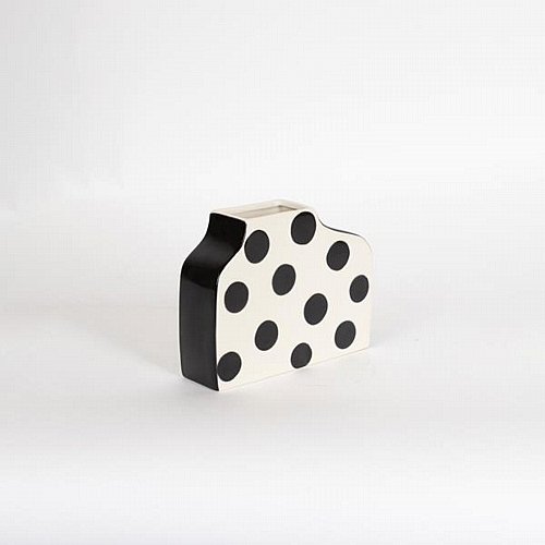 ΒΑΖΟ ΚΕΡΑΜΙΚΟ ΜΑΥΡΟ - ΛΕΥΚΟ 28x6x15.6cm