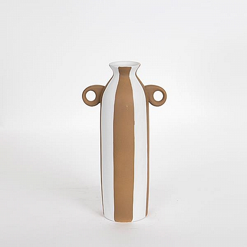 ΒΑΖΟ ΚΕΡΑΜΙΚΟ ΛΕΥΚΟ - ΚΑΦΕ 18.6x 10.2x31.8cm