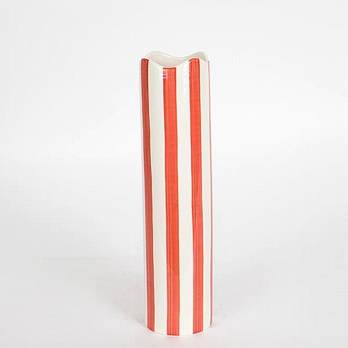 ΒΑΖΟ ΚΕΡΑΜΙΚΟ ΛΕΥΚΟ - ΚΟΚΚΙΝΟ 8.2x8.2x32cm