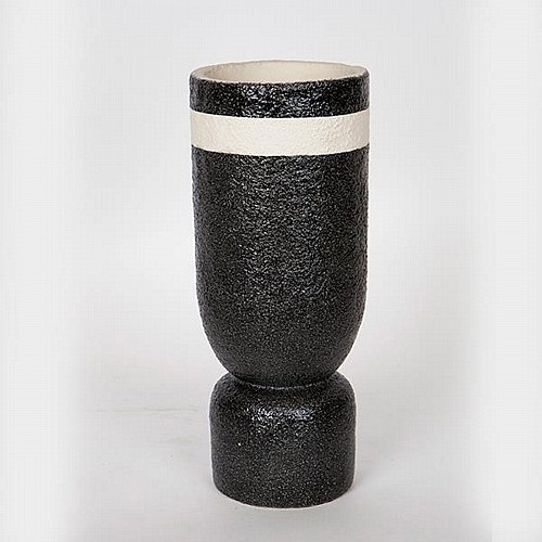 ΒΑΖΟ ΚΕΡΑΜΙΚΟ ΜΑΥΡΟ - ΛΕΥΚΟ 12x12x30cm