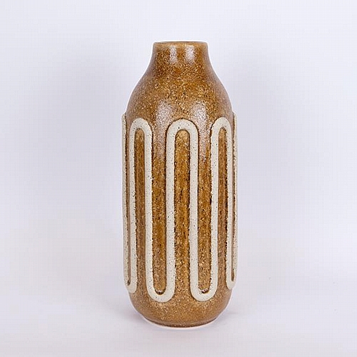 ΒΑΖΟ ΚΕΡΑΜΙΚΟ ΜΟΥΣΤΑΡΔΙ - ΜΠΕΖ 16.3x16.3x39cm