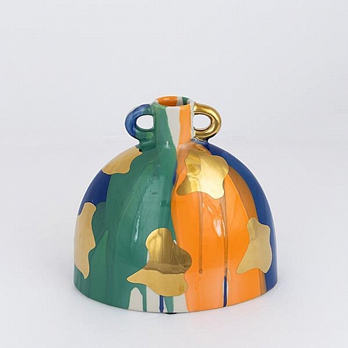 ΒΑΖΟ ΚΕΡΑΜΙΚΟ TEΡΡΑΚΟΤΤΑ - ΠΡΑΣΙΝΟ - ΧΡΥΣΟ 21.5x14x20.7cm