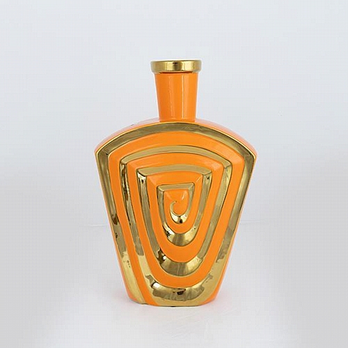 ΒΑΖΟ ΚΕΡΑΜΙΚΟ ΠΟΡΤΟΚΑΛΙ - ΧΡΥΣΟ 23.7x9.5x37.5cm
