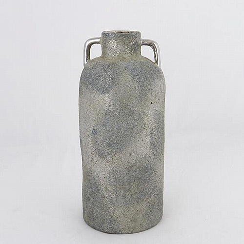 ΒΑΖΟ ΚΕΡΑΜΙΚΟ ΓΚΡΙ - ΑΣΗΜΙ 13.5x13.5x30cm