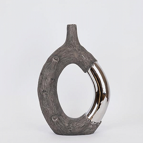 ΒΑΖΟ ΚΕΡΑΜΙΚΟ ΚΑΦΕ - ΑΣΗΜΙ 26.5x9.5x39.5cm