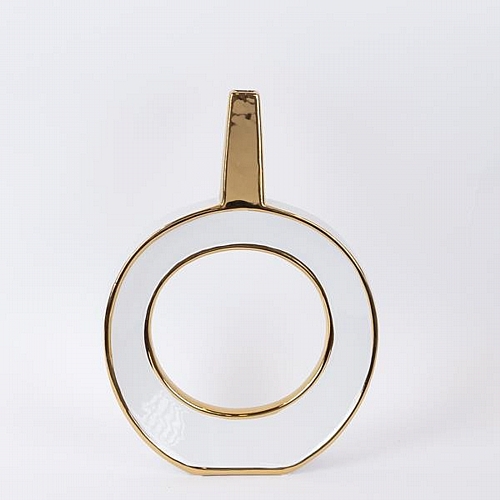 ΒΑΖΟ ΚΕΡΑΜΙΚΟ ΛΕΥΚΟ - ΧΡΥΣΟ 27x16x38cm