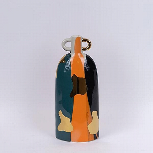 ΒΑΖΟ ΚΕΡΑΜΙΚΟ TEΡΡΑΚΟΤΤΑ - ΠΡΑΣΙΝΟ - ΧΡΥΣΟ 15.5x9.5x36.5cm