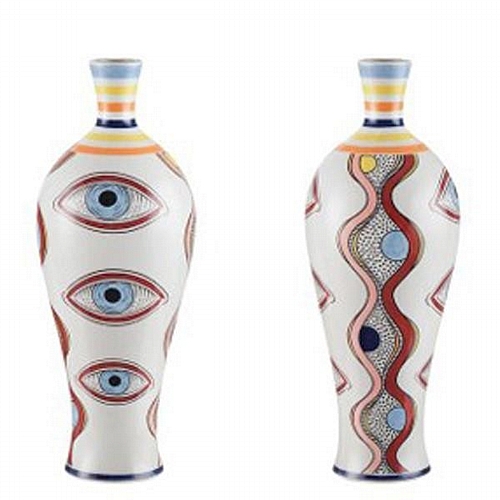 ΒΑΖΟ ΚΕΡΑΜΙΚΟ ΛΕΥΚΟ-ΜΕ ΓΑΛΑΖΙΑ ΜΑΤΙΑ 16.2x16.2x43.5cm