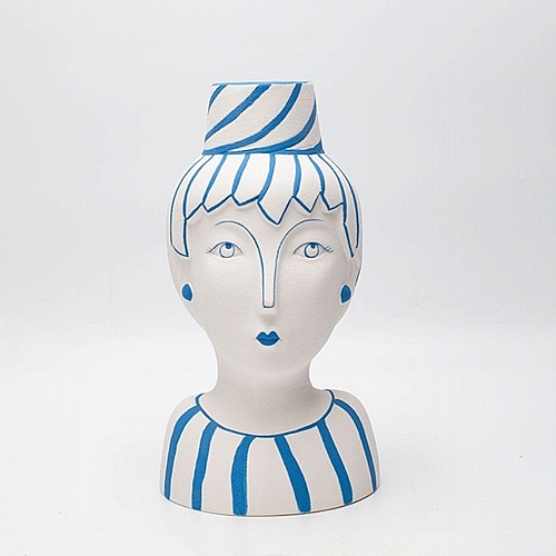 ΒΑΖΟ ΠΡΟΣΩΠΟ ΠΟΡΣΕΛΑΝΗ ΛΕΥΚΟ-ΓΑΛΑΖΙΟ 14x13.8x25.6cm