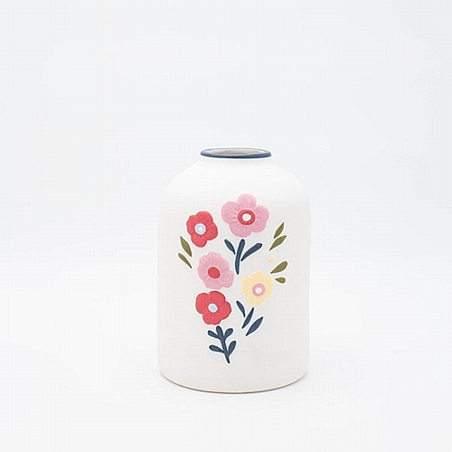 ΒΑΖΟ ΚΕΡΑΜΙΚΟ ΛΕΥΚΟ-ΜΕ ΛΟΥΛΟΥΔΙΑ 12.8x13.4x19.2cm