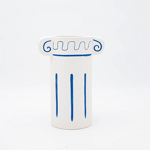 ΒΑΖΟ ΚΙΟΝΑΣ ΠΟΡΣΕΛΑΝΗ ΛΕΥΚΟ-ΜΠΛΕ 17.5x11.6x23.5cm