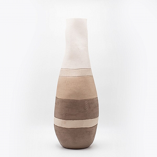 ΒΑΖΟ ΚΕΡΑΜΙΚΟ ΕΚΡΟΥ-ΜΠΕΖ-ΚΑΦΕ 21x21x58.5cm