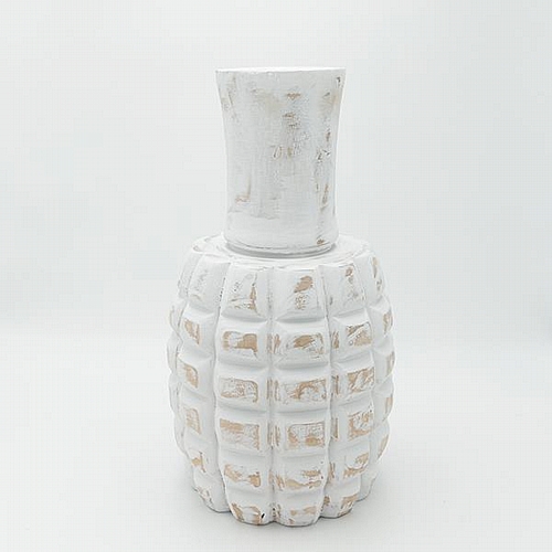 ΒΑΖΟ ΞΥΛΙΝΟ ΛΕΥΚΟ-ΚΑΦΕ 22x41cm