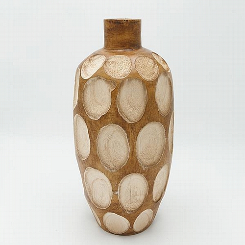 ΒΑΖΟ ΞΥΛΙΝΟ ΚΑΦΕ-ΜΠΕΖ 17x37cm